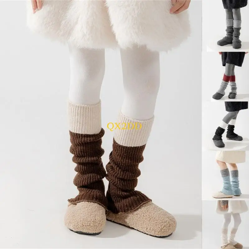 QX2D Calentadores piernas para niños, calcetines cálidos y acogedores, transpirables y apilables - imagen 3