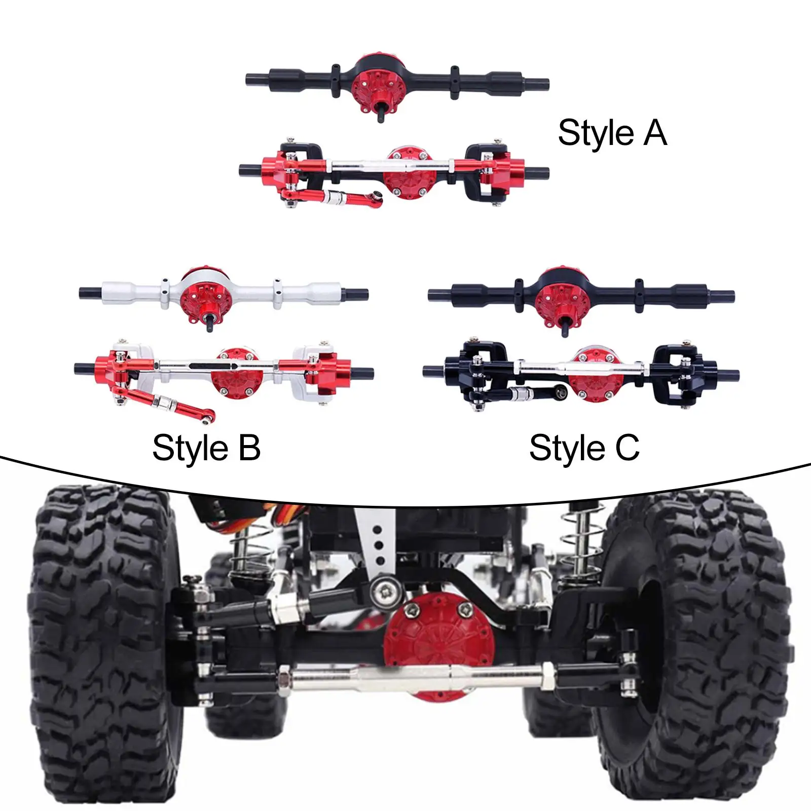 Juego de eje delantero y trasero a escala 1:16 para vehículos RC, piezas de Metal para C14 B16 - imagen 3