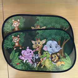 Parasol para ventana trasera de coche de dibujos animados, protección UV, aislamiento térmico, Material transpirable de seguridad para bebés y niños, fácil instalación y quitar