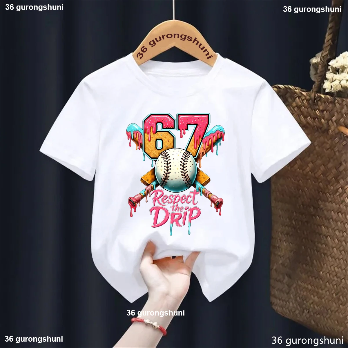 Camiseta divertida de helado béisbol para niños – Estilo Kawaii - imagen 3