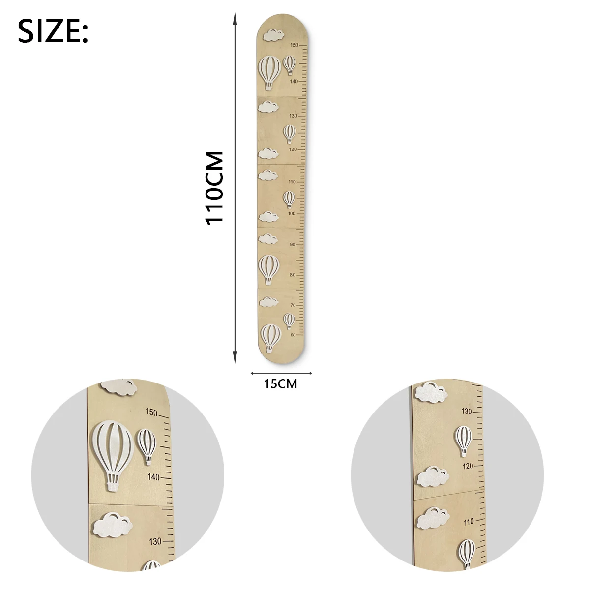 Tabla de crecimiento de madera para pared: tabla de altura de tamaño para niños, tabla de medir el crecimiento y tabla de pared de altura para niños, tabla de crecimiento - imagen 5
