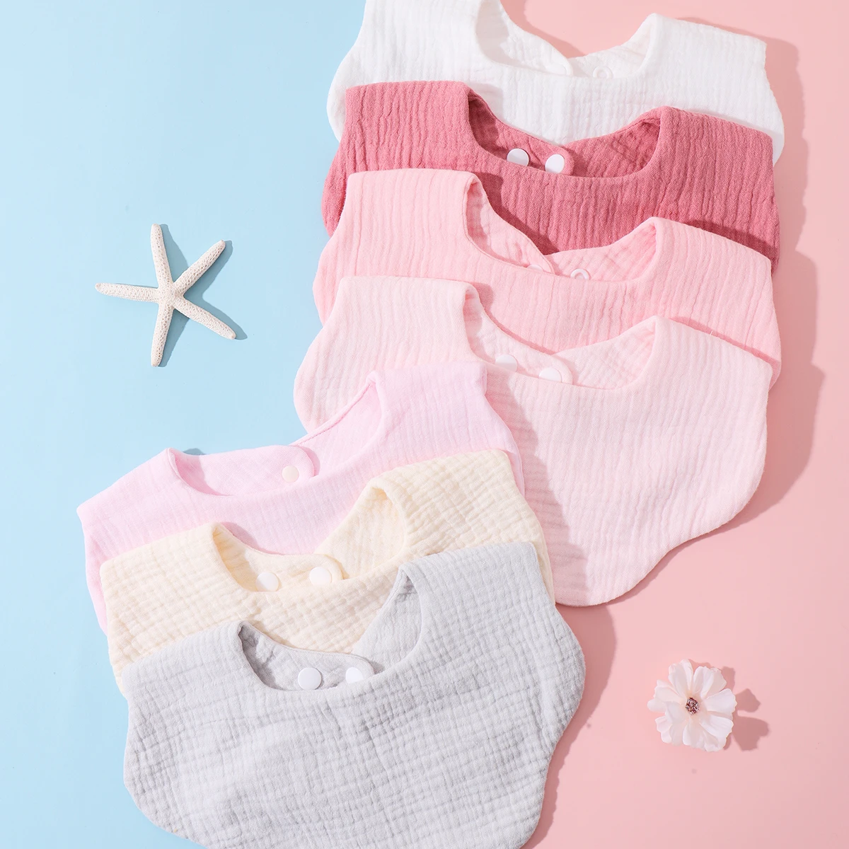 Babero bandana absorbente de algodón con volantes