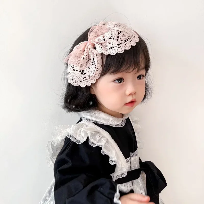 Lazo grande de encaje vintage para el pelo de niña