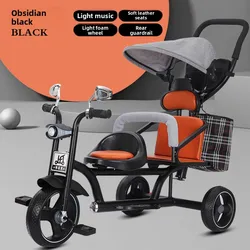 Triciclo doble para niños con frenos y luces musicales infantil