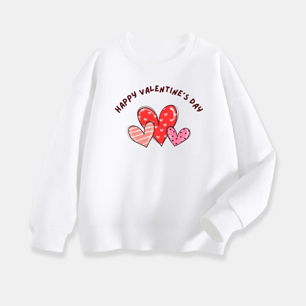 Sudaderas de San Valentín de cuello redondo suave para niños - imagen 5