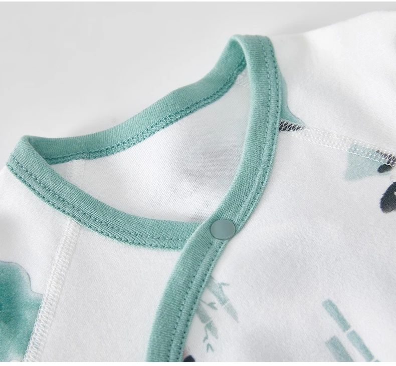 Somenie-Pelele de algodón puro para bebé recién nacido, mono de manga larga con estampado bonito para niño y niña, ropa para todas las estaciones 0-1-3-6M - imagen 4