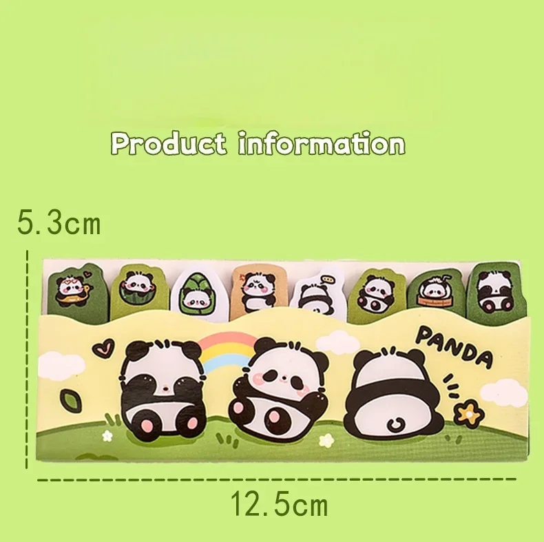 120/480 hojas de etiquetas adhesivas, papel para notas, pegatina de índice de Panda bonito para estudiantes, papelería, pegatinas de regalo, oficina creativa - imagen 5