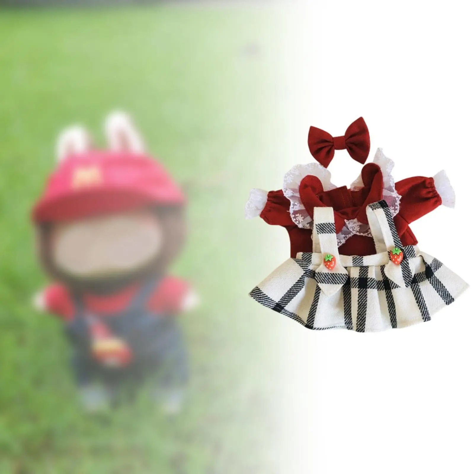 3x Dolls T Shirt and Skirt Bow Accs Costume for 38cm Dolls Birthday Gifts New Year Gifts Halloween Gifts Children's Gifts