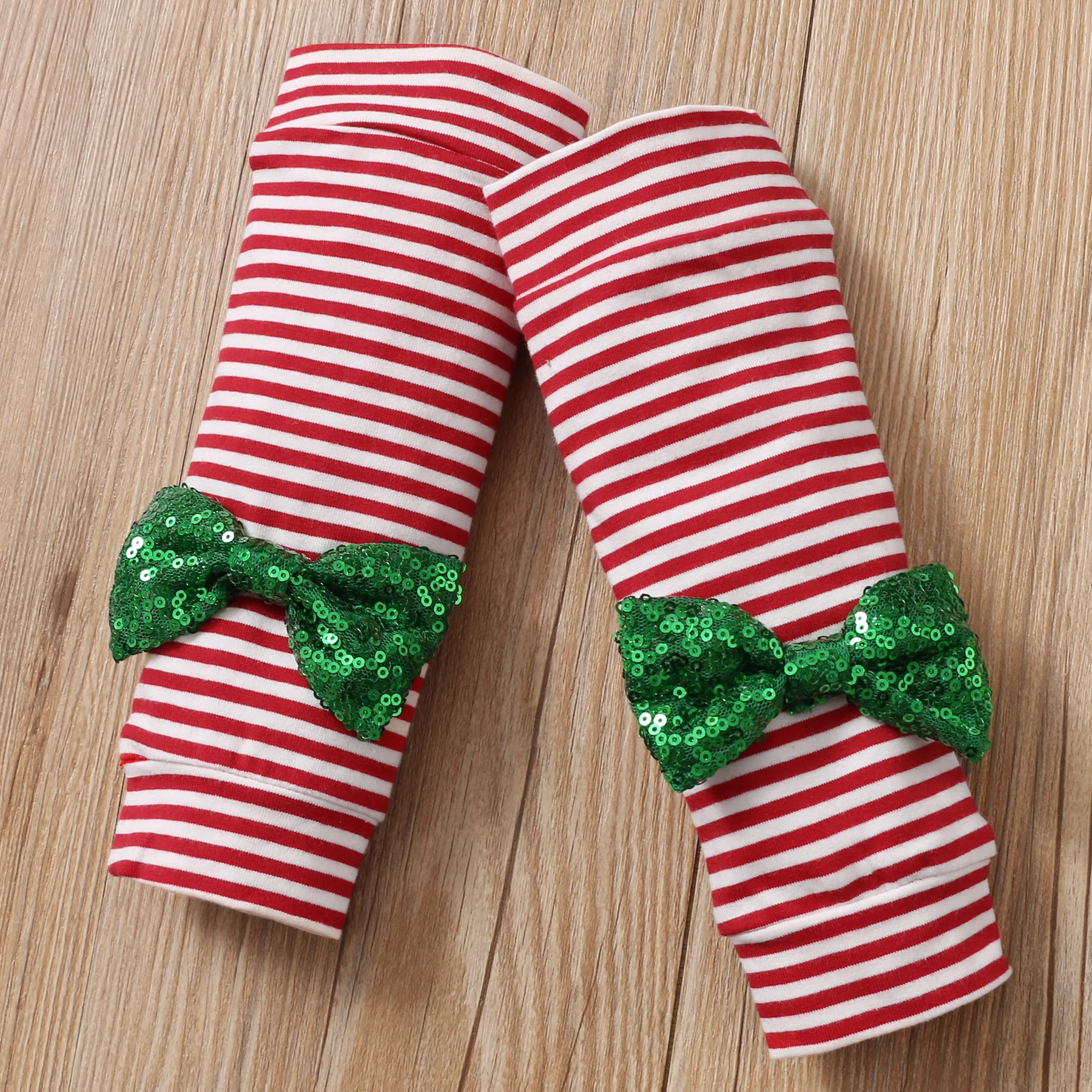 Conjunto de traje de 4 piezas de Navidad para bebé, Pelele de manga larga, falda de malla, calcetines y Diadema, disfraz de Festival de moda para niña - imagen 4