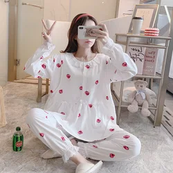 Pijama de lactancia manga larga para maternidad y posparto