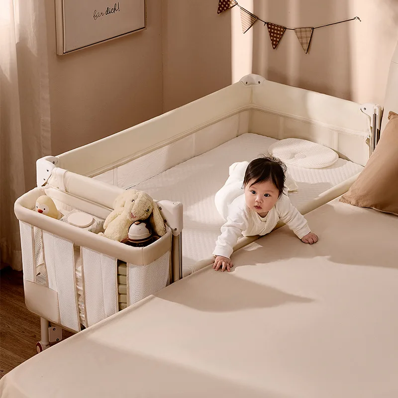 Cuna plegable de bebé ajustable con ruedas silenciosas - imagen 5