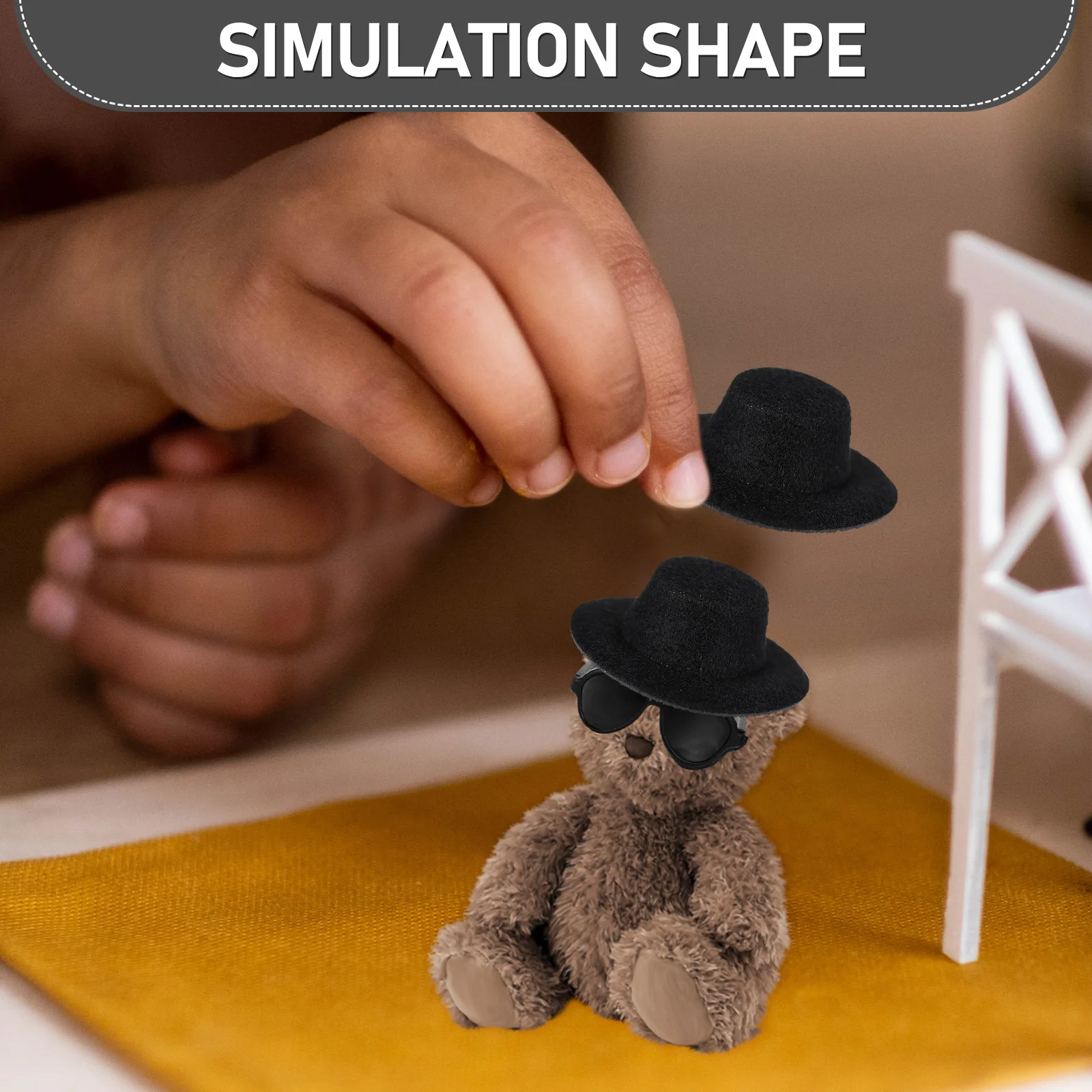 40 piezas Mini Decoración Formal Accesorios Sombrero Decorativo Negro Mini Sombrero Juguetes Decorativos Niños Estilo Infantil - imagen 3