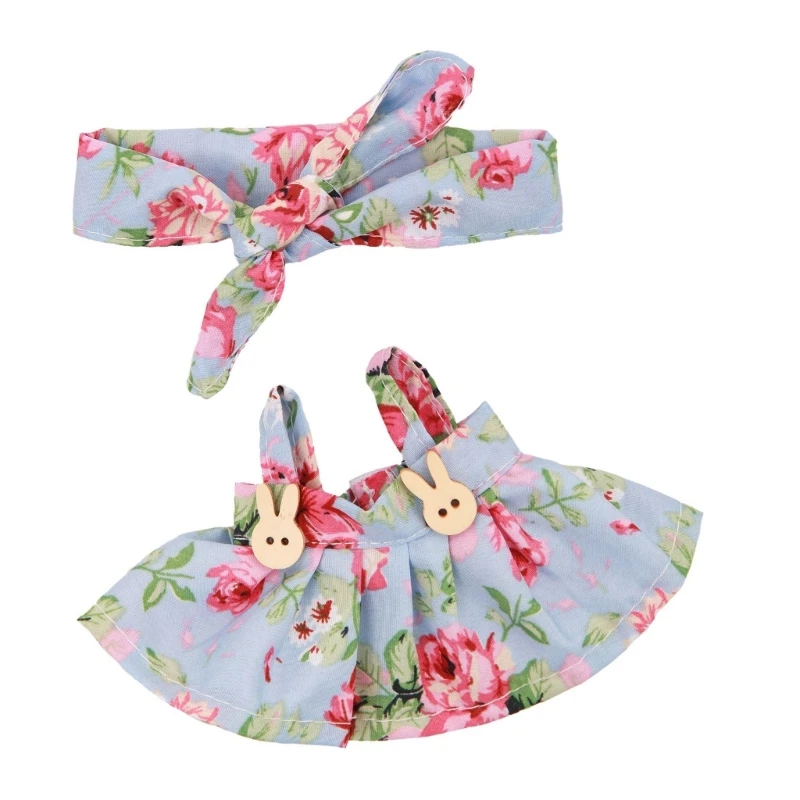 Ropa muñecas Q81A para muñecas 17 con banda para cabello y falda exhibición muñecas para - imagen 4