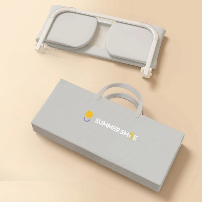 Marco reforzado con riel para cama de bebé plegable ‌   Tubos de aire engrosados, protector de cabecera antiapagado portátil con forma DIY, sueño seguro para recién nacidos - imagen 2