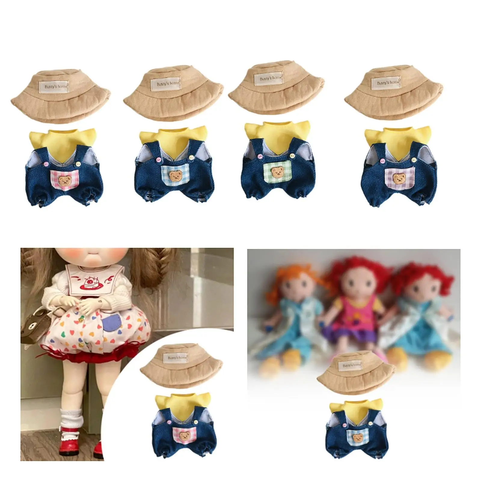 17cm Plush Doll Clothes Soft Stylish Plush Doll Accessories Photo Props Stuffed Animals Clothes Doll Clothing Cute Doll Outifits