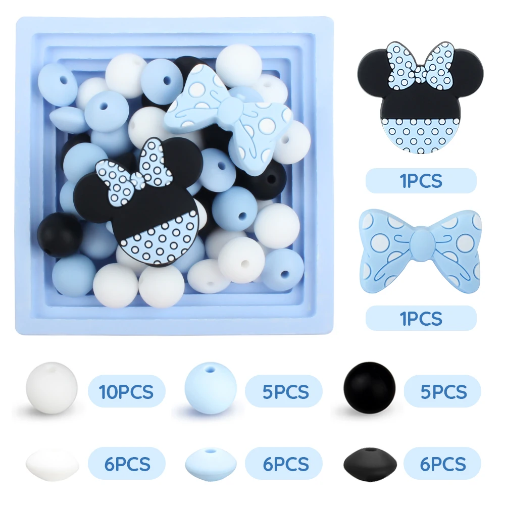 cuentas y botones con un tema de Mickey Mouse