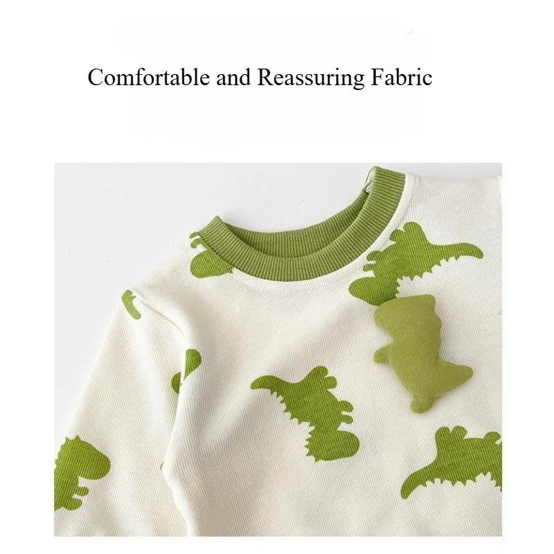 Mameluco unisex para bebé, primavera y otoño, sudadera infantil de dinosaurio de dibujos animados y traje general de manga larga para exteriores para Halloween - imagen 4