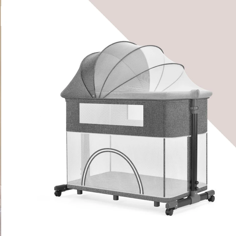 Cuna plegable multifuncional para bebé con valla de juego y cama - imagen 4