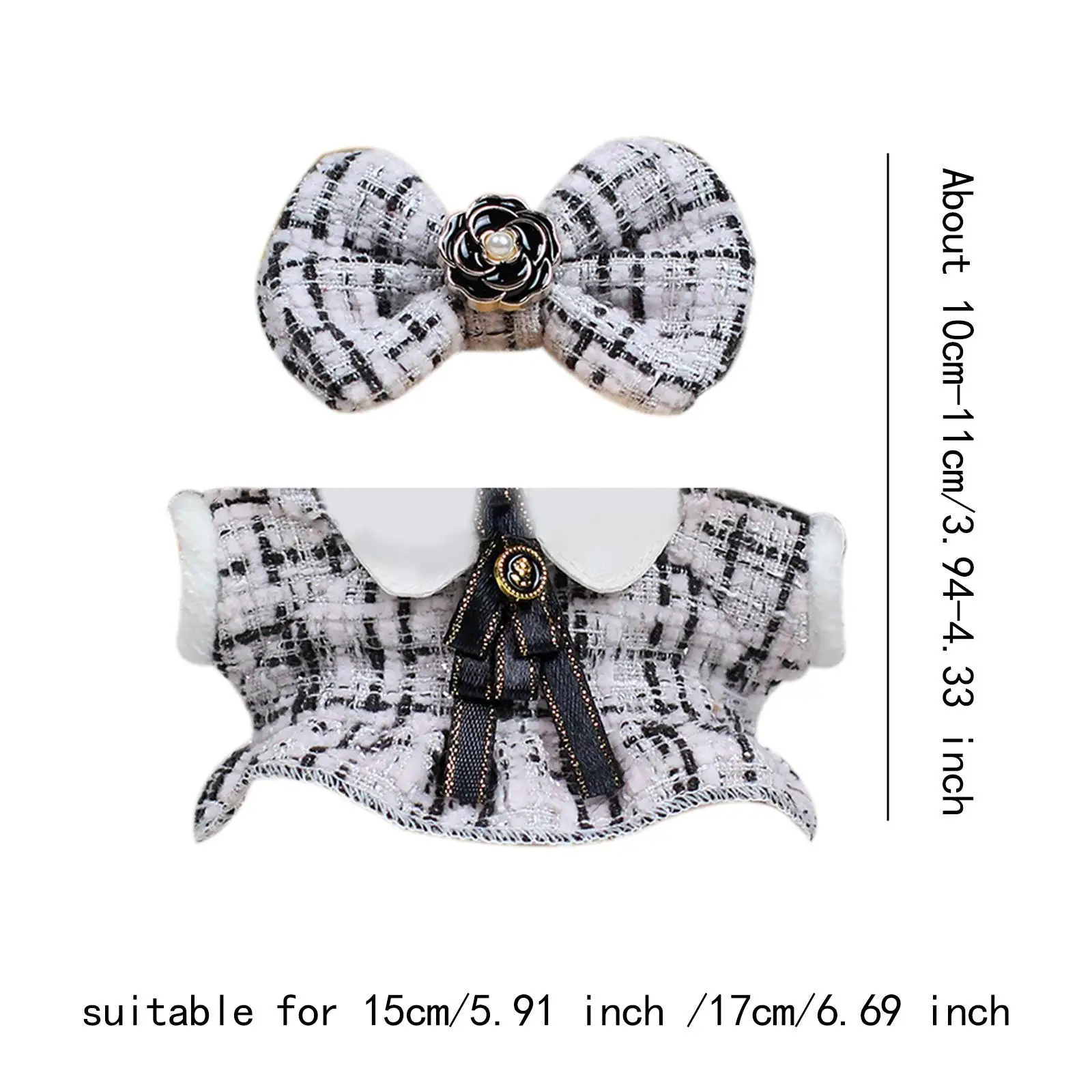 Fashion Doll Dress Suit with Hair Accessories Soft Make Your Own Dolls Costumes Cute Doll Clothes for 6.69inch Doll Girls Dolls
