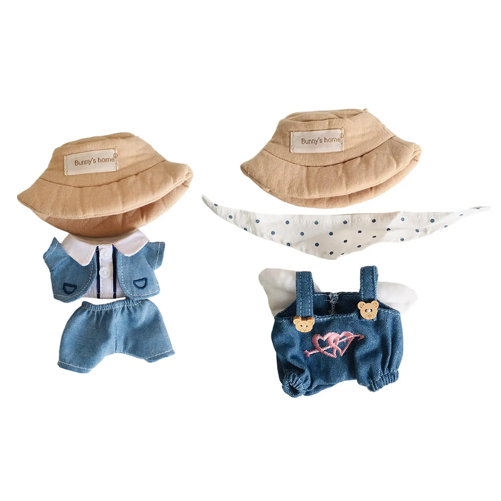 15cm Plush Doll Clothes Fashion DIY Dress up Costumes Soft Plush Doll Accessories Doll Suit Stuffed Animals Accessories Cartoon