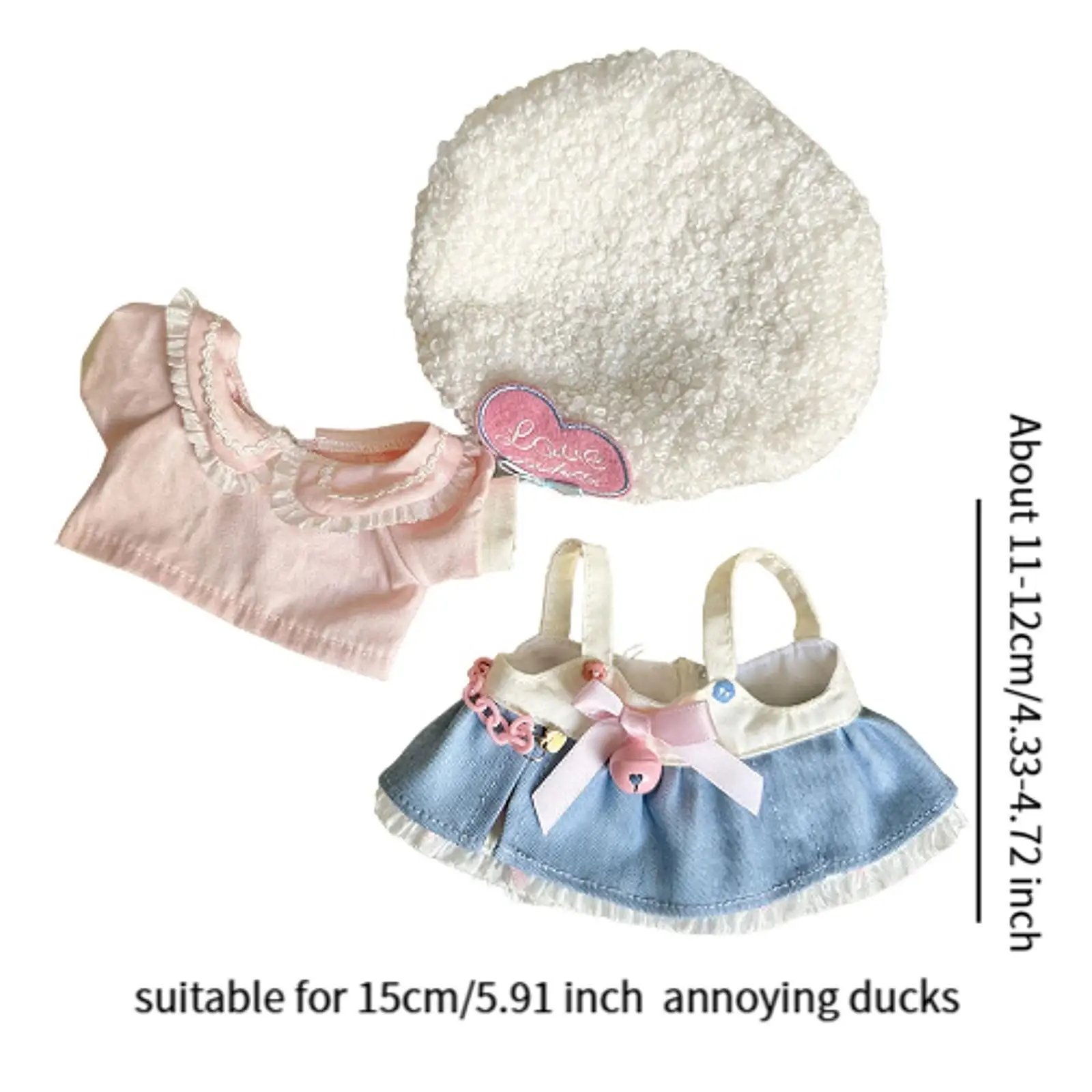 Duck Plush Clothes for 15cm Doll Dress up Stylish Photo Props Costumes Comfortable Doll Clothing Cartoon Plush Doll Accessories