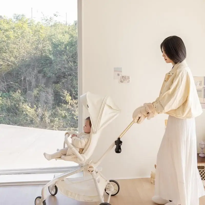 D7YD Guantes mano cálidos y resistentes viento, protectores manos lindos y aislados para cochecitos bebé - imagen 3