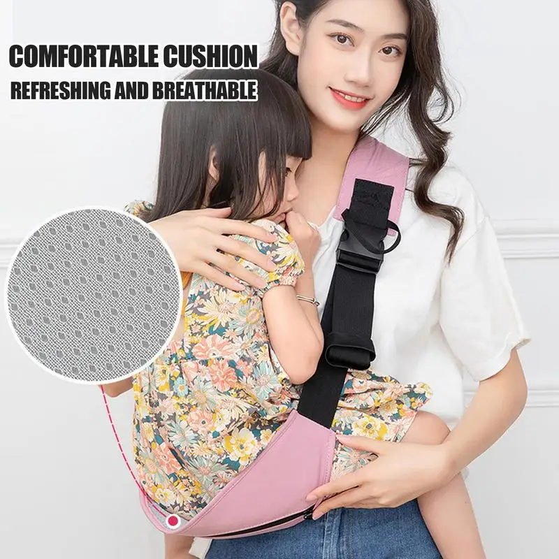 Portabebés con eslinga lateral, portabebés ajustable, suave, cómodo, ergonómico, ligero, transpirable, para viajes - imagen 2