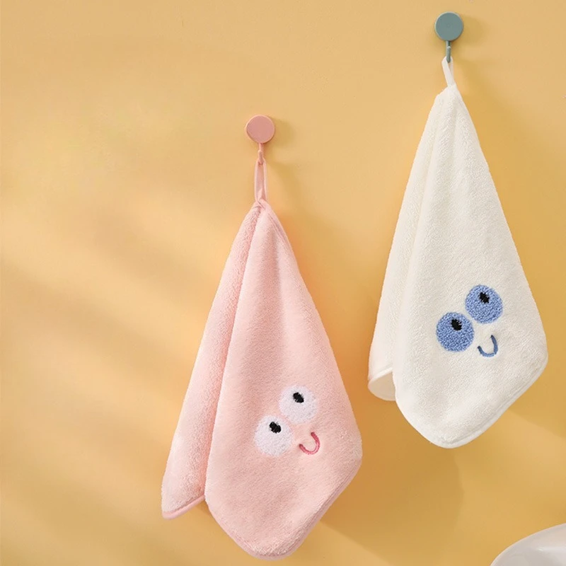 Toalla bonita de dibujos animados para bebé, para lavarse la cara, suave y grueso, bordado, absorción de agua, toalla para niños pequeños, productos de ducha, accesorios - imagen 4