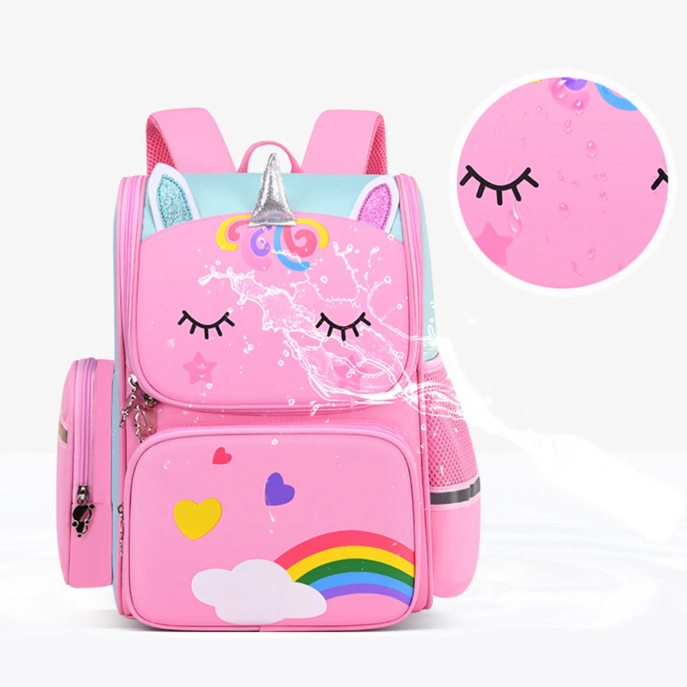 Mochila de unicornio impermeable escolar para primaria y secundaria