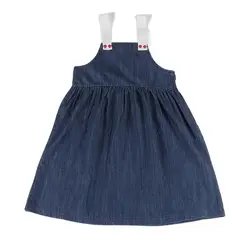Peto vaquero de tirantes para niña – Azul manga larga