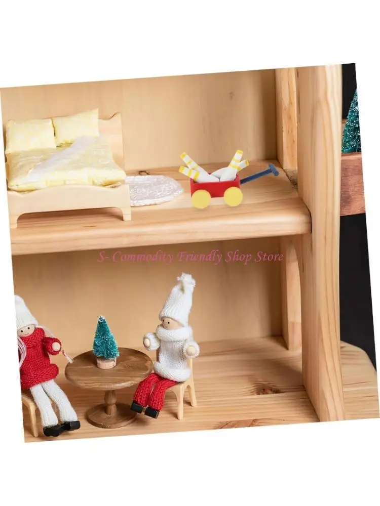 85ae atractiva 1/12 carrito bolos en miniatura accesorio madera decoraciones