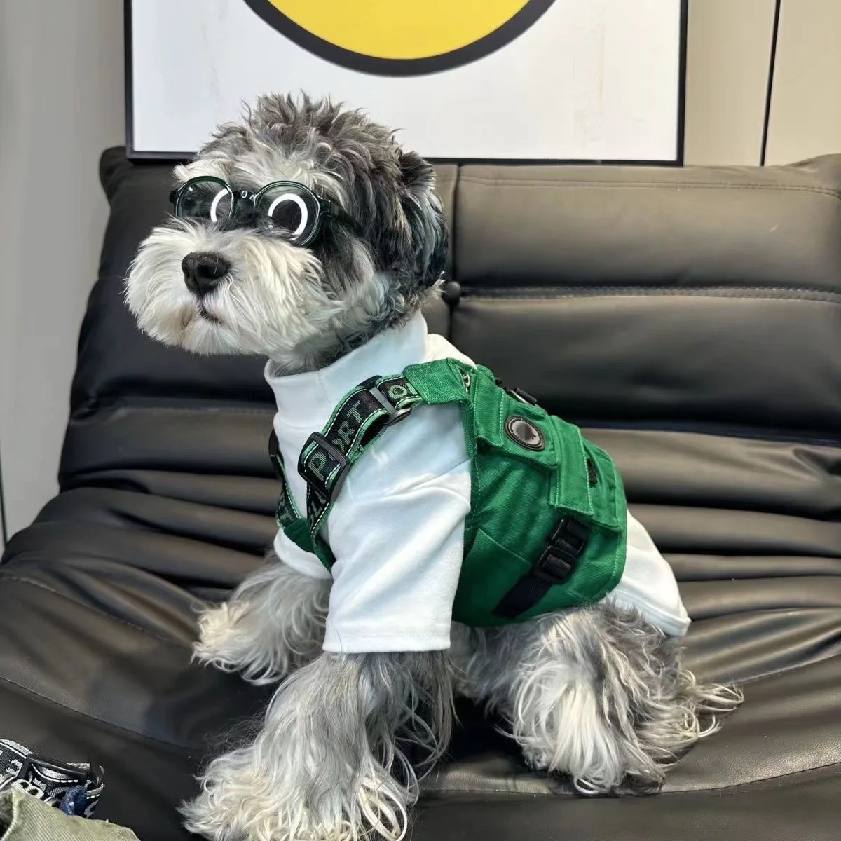 Chaleco de trabajo para perros, chaqueta de oso de peluche Schnauzer, ropa de trabajo para mascotas, ropa para cachorros, Otoño e Invierno - imagen 3