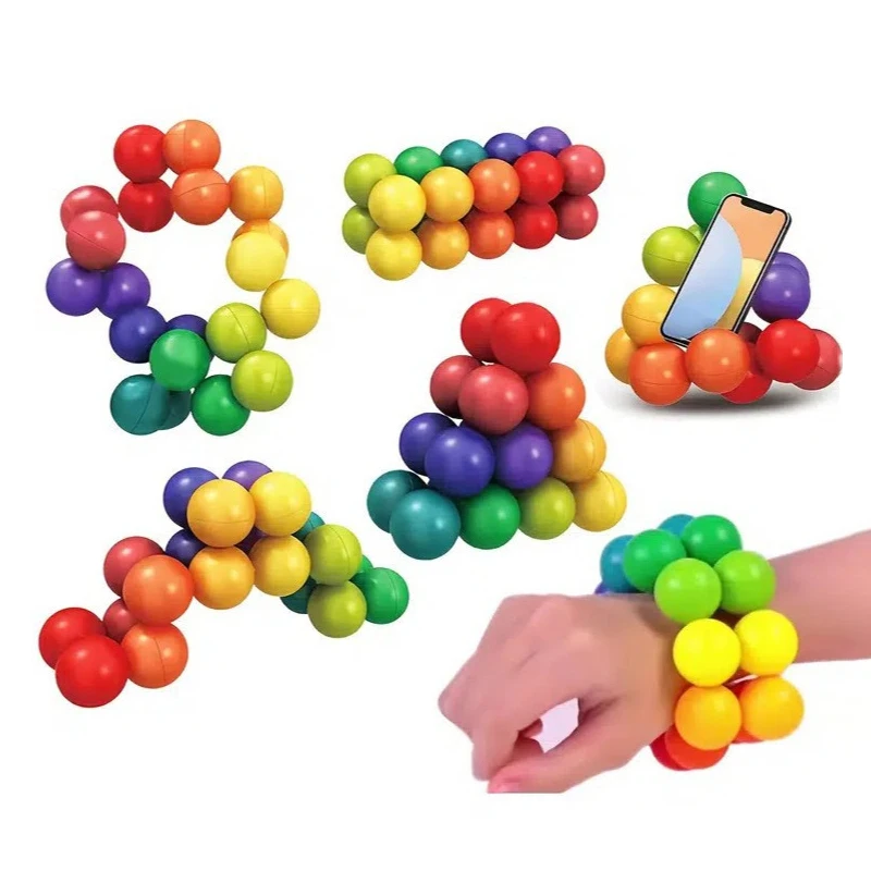 Juguete sensorial Fidget bola educativa giratoria 3D soporte móvil - imagen 4