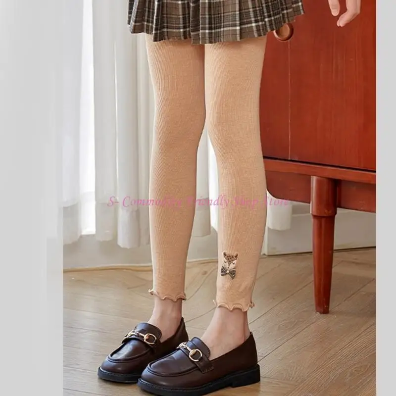 85AE Mallas para niños Niñas Otoño Invierno Leggings con forro fino Pantalones cómodos - imagen 4