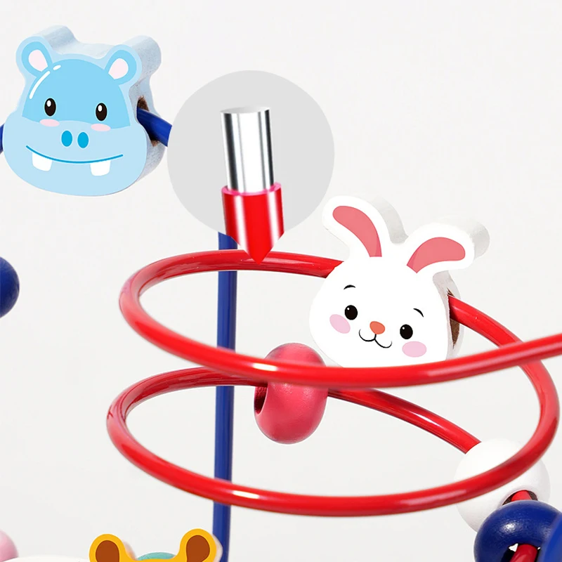 Laberinto de cuentas de madera educativo y colorido para niños pequeños - imagen 5