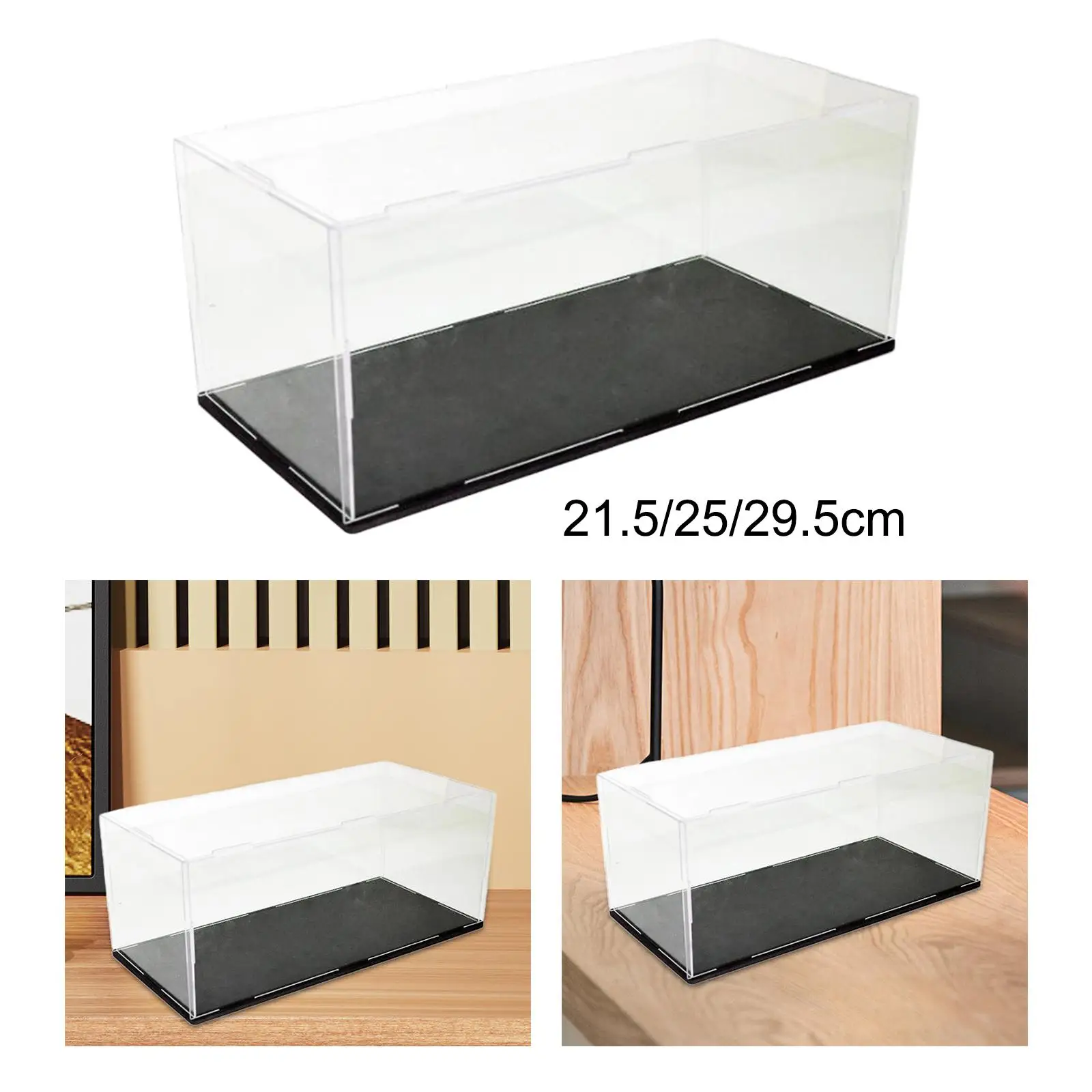 Acrylic Display Case with Base, Handicrafts Storage Shelf Crafts Assemble Collectibles Box Diecast Toy Cars Showcase
