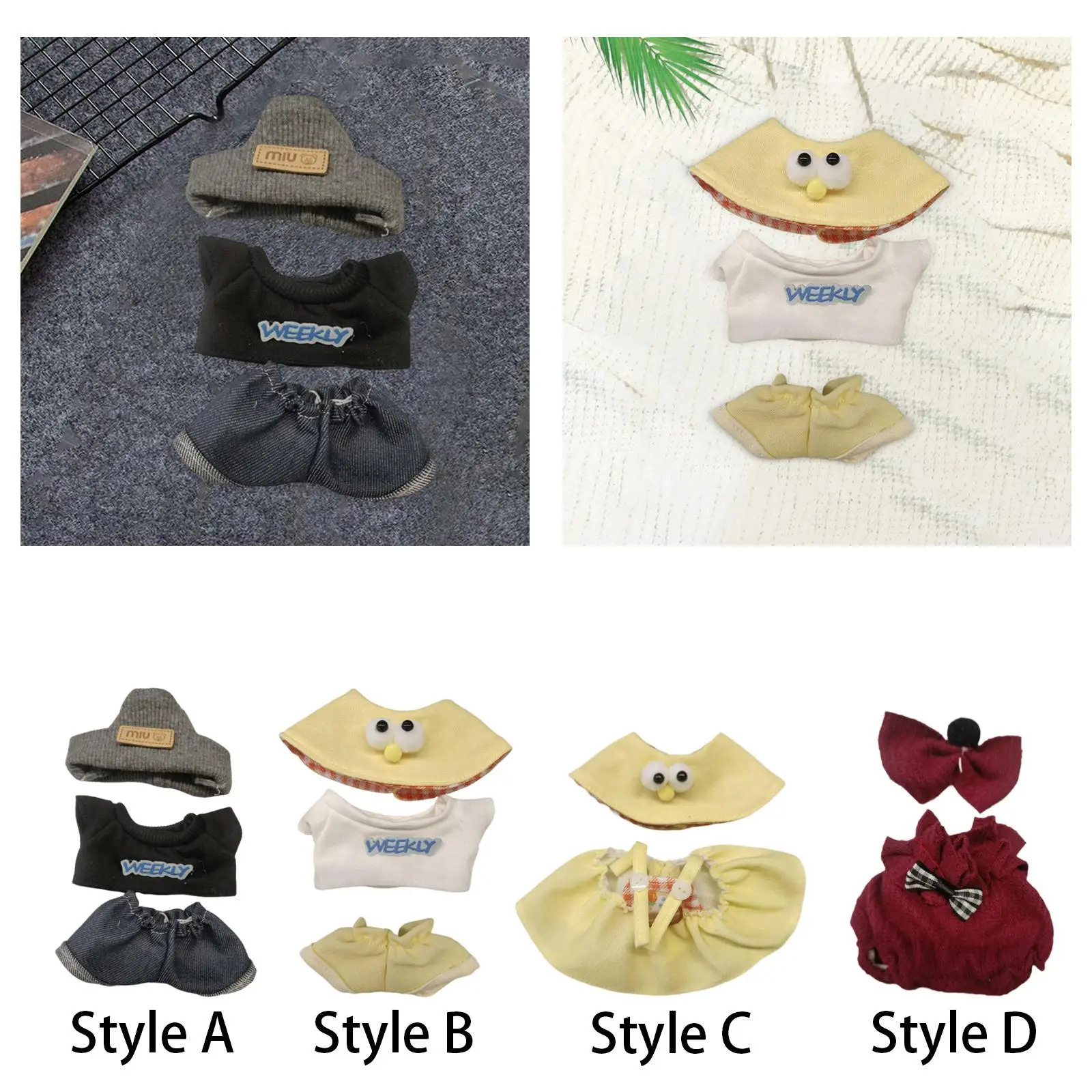 Dolls Clothes Fashion Comfortable Cartoon Dolls Accessories Outfits DIY for 15-17cm Dolls Girl Dolls Dress up New Year Gifts