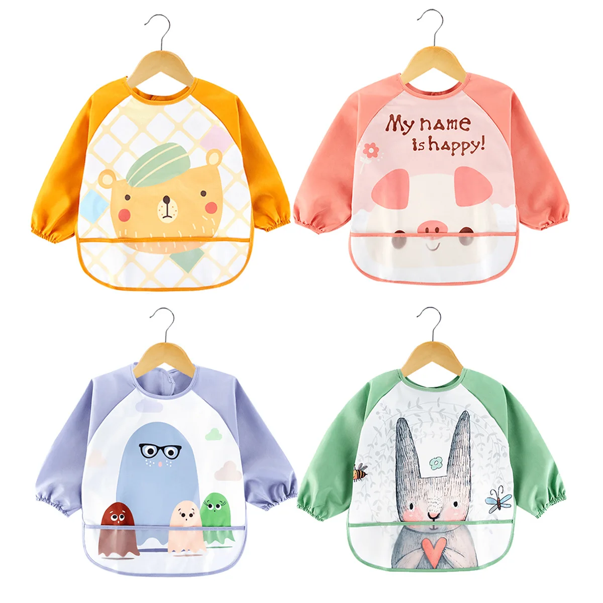 Baberos impermeables de manga larga para bebés y niños pequeños - imagen 2