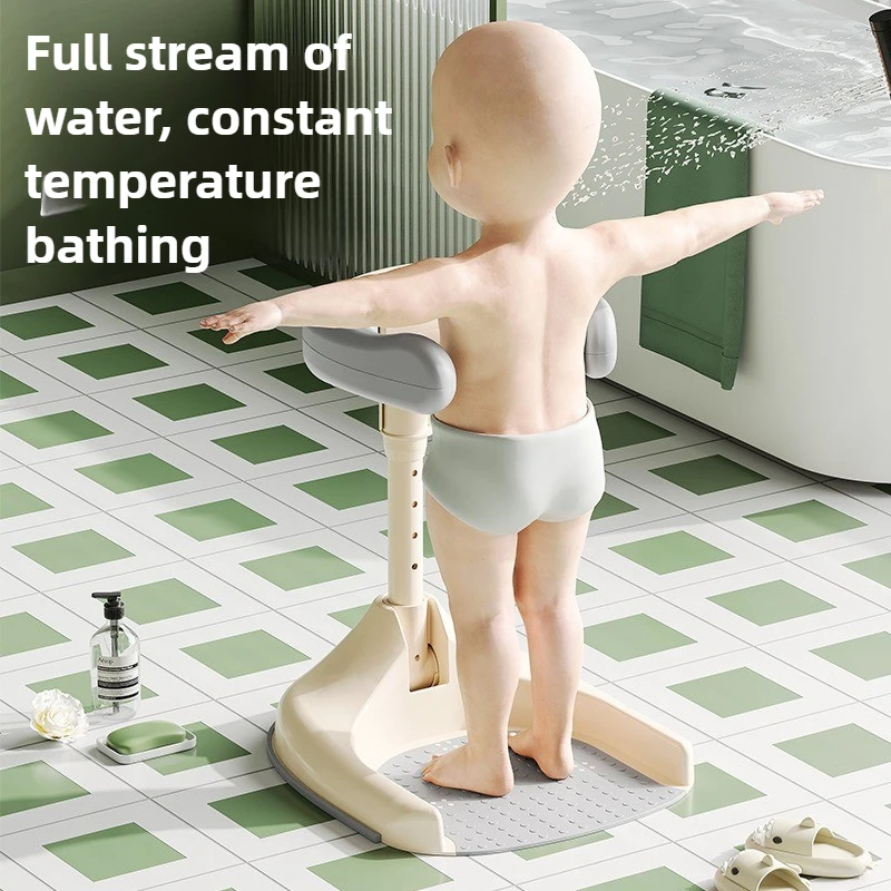 Asiento de baño plegable para bebé, antideslizante, sin instalación, soporte de ducha portátil para niños, ayuda de baño segura para niños pequeños