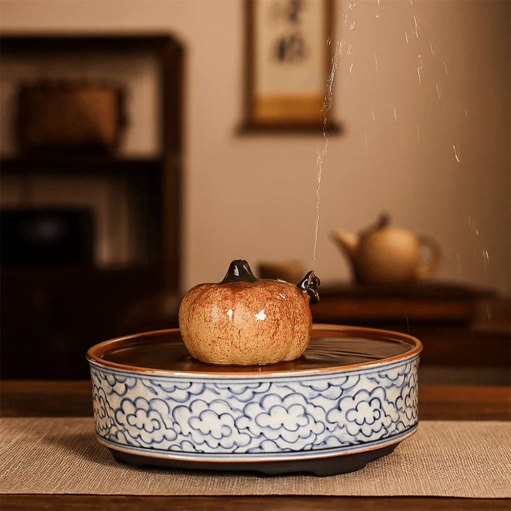 Escultura en miniatura, rana de arena púrpura, té para mascotas, bonito juego de té hecho a mano, adornos, exquisita estatua de té para oficina - imagen 5