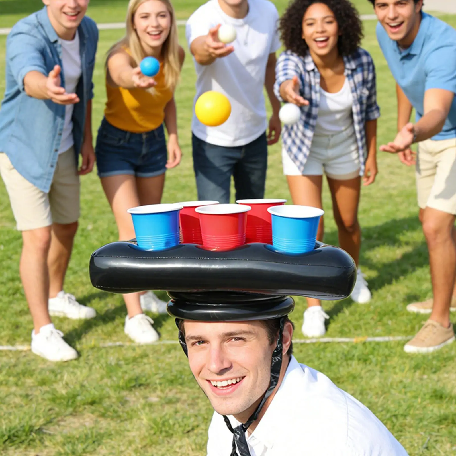 Taza triangular para sombrero, cubo para fiesta, portavasos, flotador para piscina, Enfriador de bebidas y cerveza, mesa, bandeja de Bar, acceso portátil para anillo de natación en la playa - imagen 4