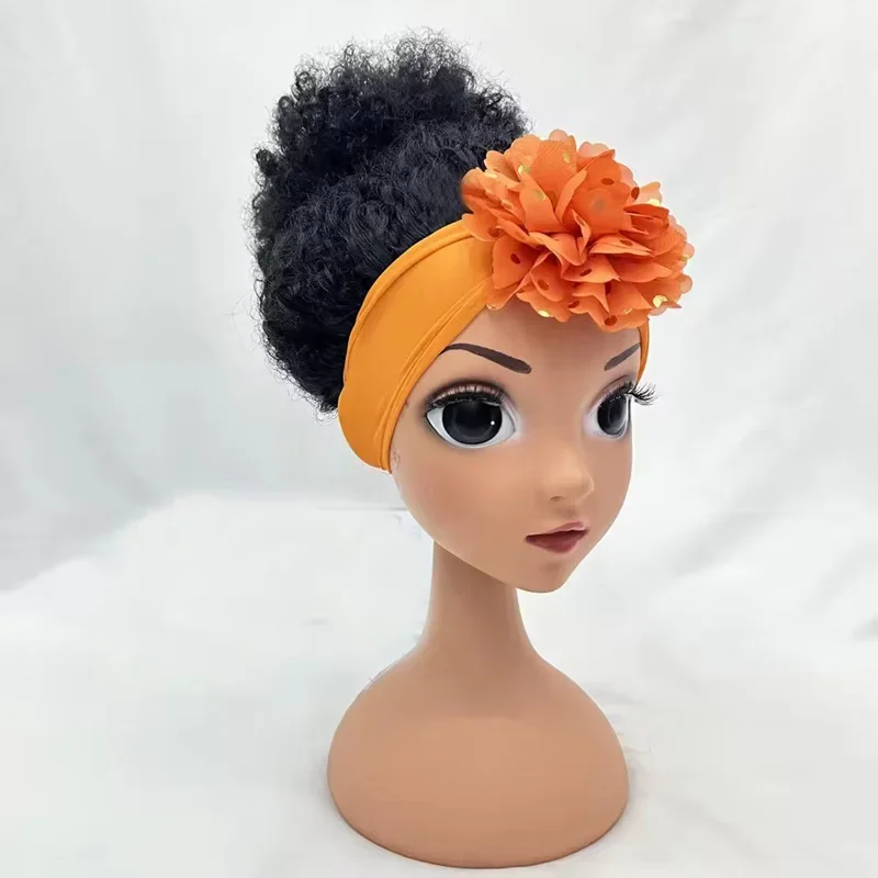 Peluca infantil con diadema para niñas - Afro sin encaje frontal - imagen 4