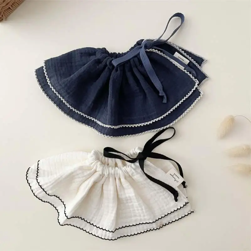 D7YD 2 uds Baberos para bebé babero para recién nacido babero paños algodón para eructar con cordón ajustable babero para - imagen 2