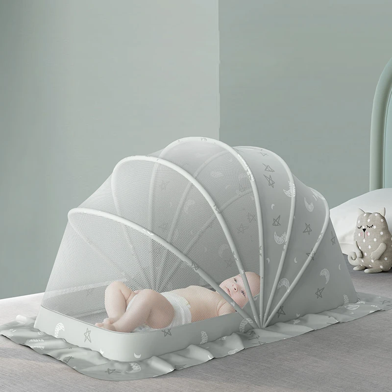 Mosquitera plegable para cama, dosel de plástico sin decitado para bebé, accesorios para bebé, sombrilla, cubierta antimosquitos - imagen 3