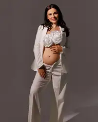 Accesorios de fotografía para maternidad tejidos con flores 3D y fular