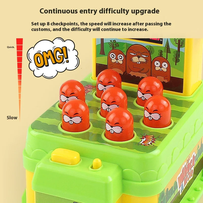 Whack A Mole Challenge-juegos de fiesta con puntuación, juguetes eléctricos para dos personas, juegos de mesa de batalla con luces, música, juguetes de escritorio de dibujos animados - imagen 3