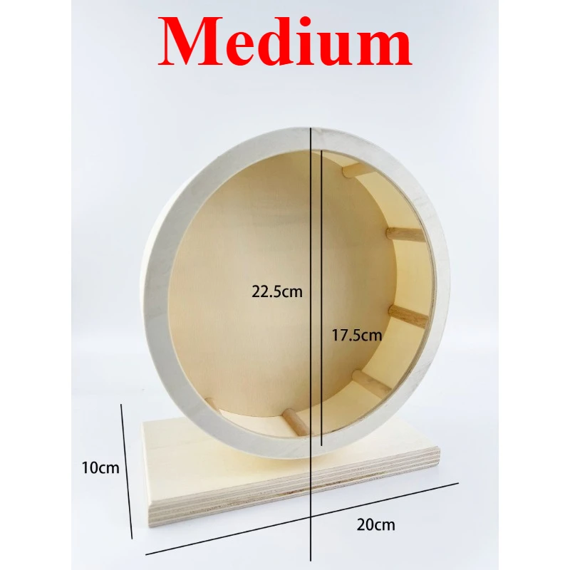 Rueda silenciosa de madera maciza para hámster, rueda para ejercicio Natural no tóxica para correr para mascotas pequeñas, accesorio de jaula duradero, suministros para hámster - imagen 5