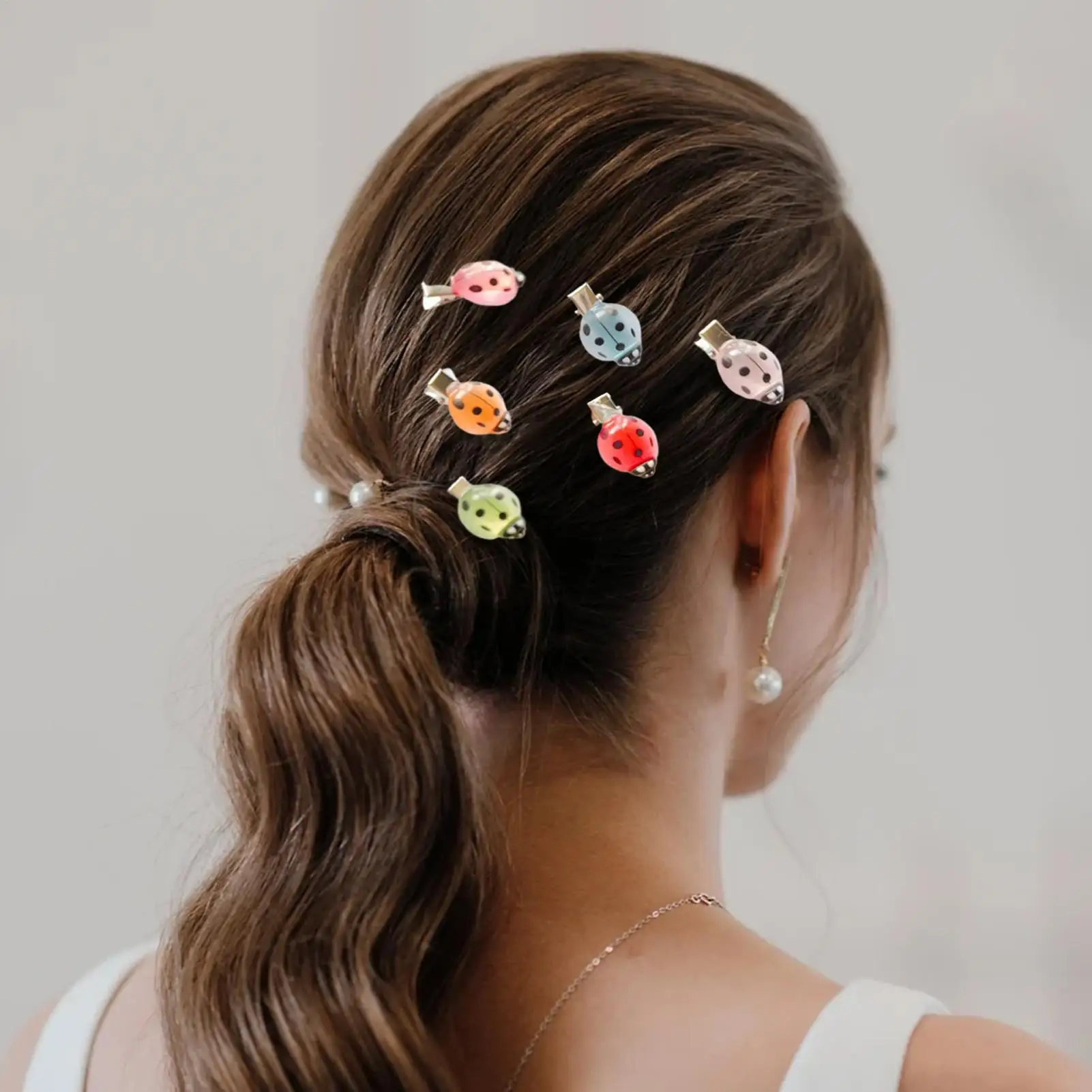 Clips de mariquita, 10 piezas, abrazadera de mariquita, pinzas para el cabello de estilo lindo luminoso para adolescentes, niños y niñas, fiesta con fecha, ropa escolar al aire libre - imagen 4
