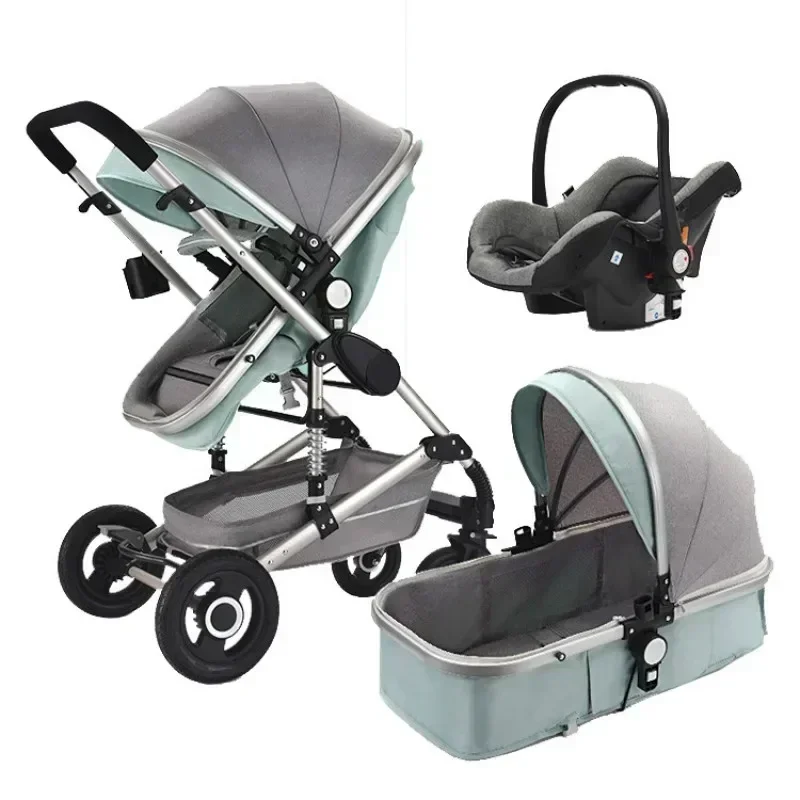Cochecito de bebé 3 en 1 ligero con capazo y silla de paseo - imagen 2