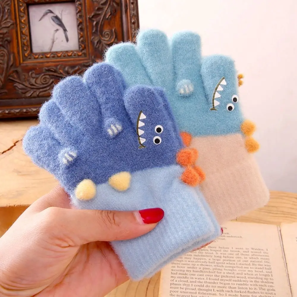 Regalos, guantes gruesos de invierno para niños, herramientas cálidas para niños, guantes de cinco dedos, guantes cálidos de cobertura completa - imagen 4
